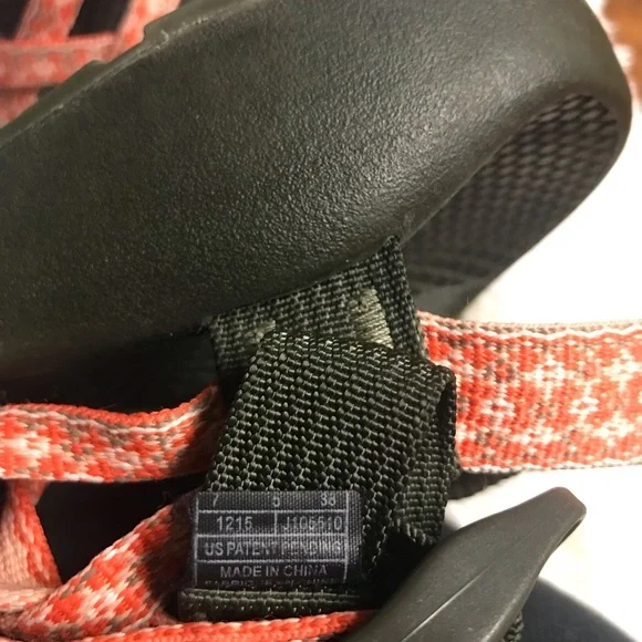 Chaco" Sandals Size-W7 Orange -Good Condition - Picture 10 of 12